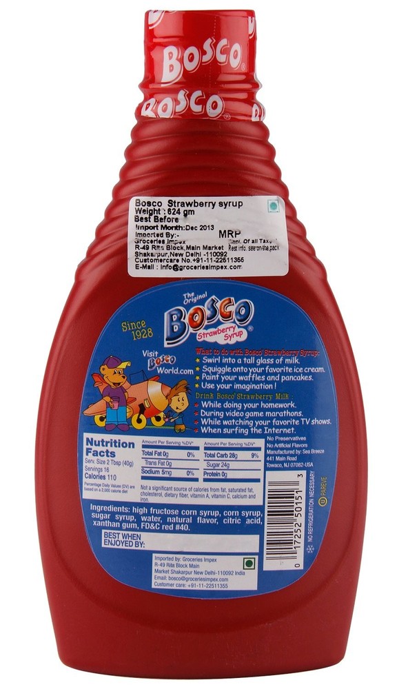 Strawberry Syrup - 22 oz Squeeze Bottle