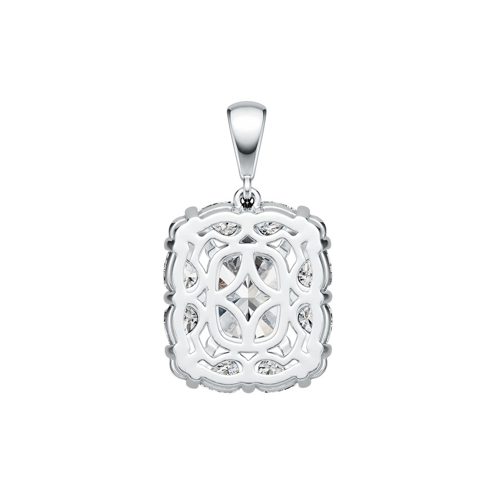 Sterling Silver Semi Mount Pendant Setting Cushion CU 9X7mm