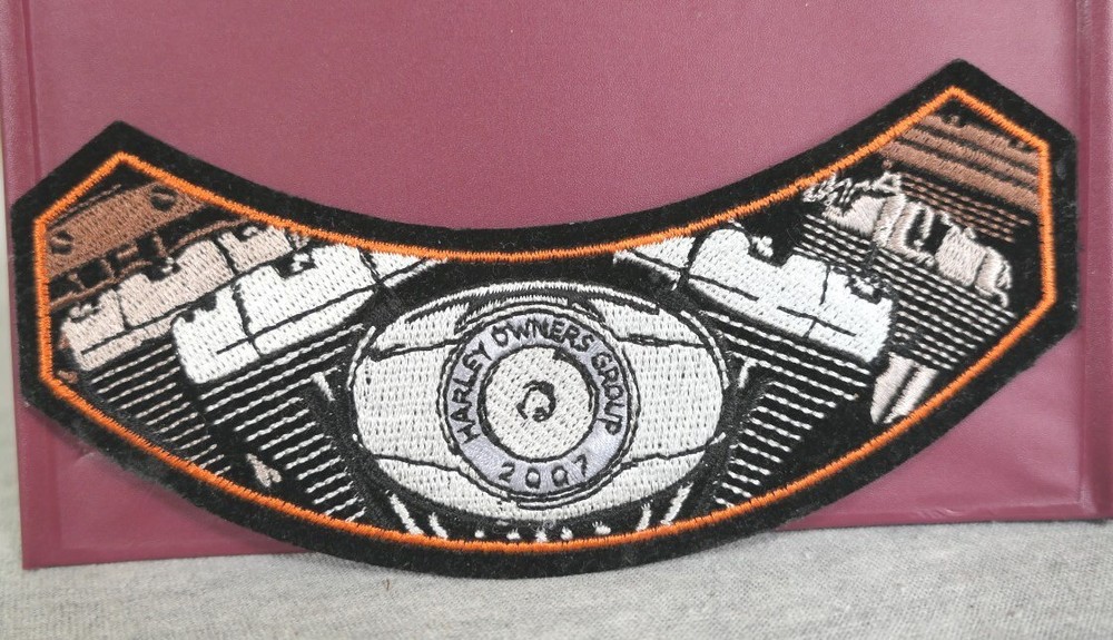 NEW 2007 Harley Davidson Owners Group HOG Engine Iron-on Rocker Patch 5.75"