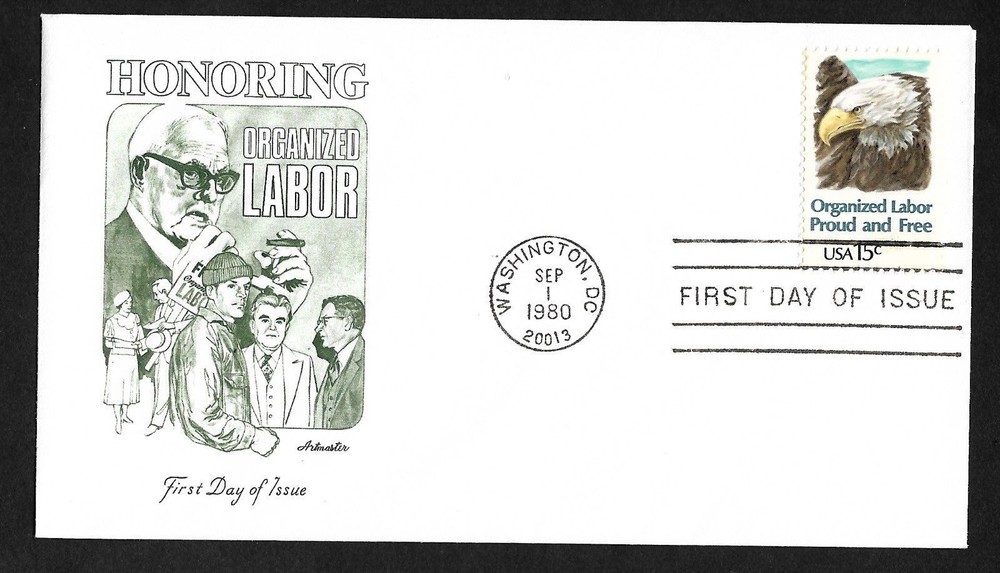 #1831 15c Organized Labor - Artmaster FDC
