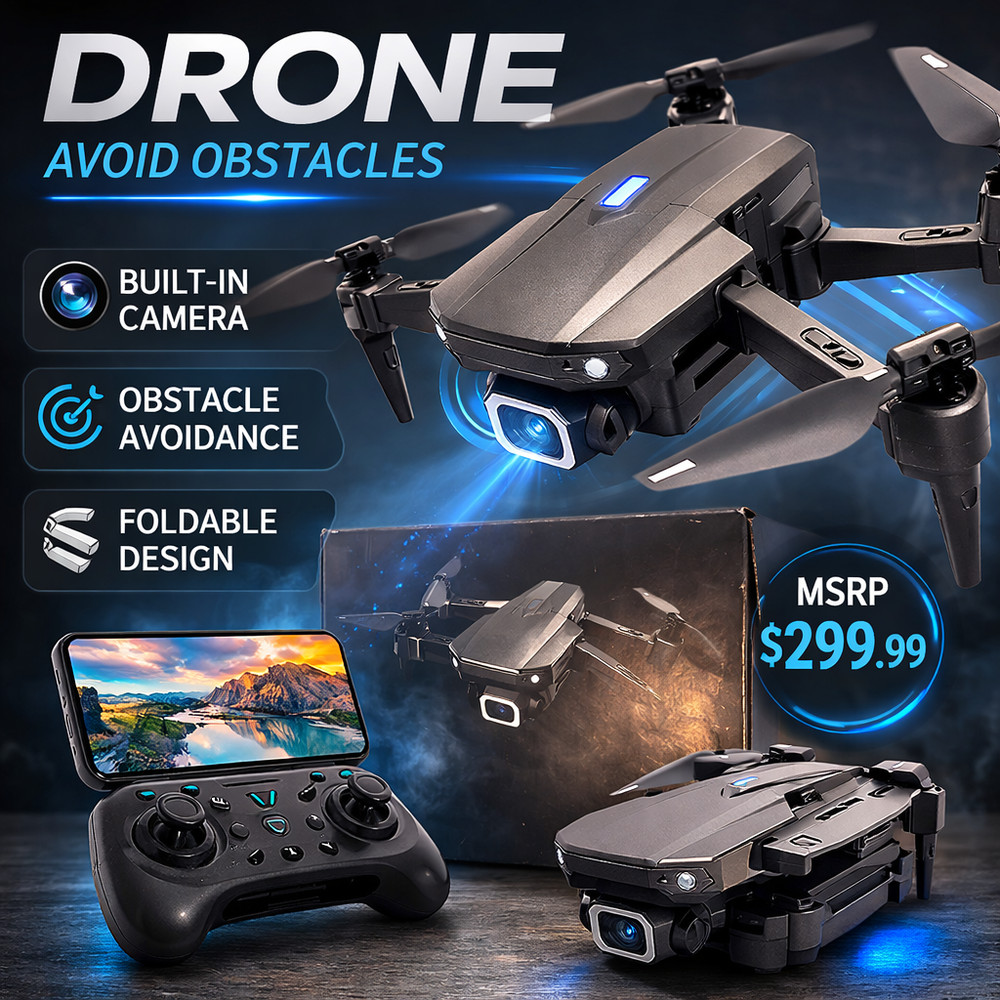 Foldable Camera Drone w/ Obstacle Avoidance HD Camera RC Quadcopter New