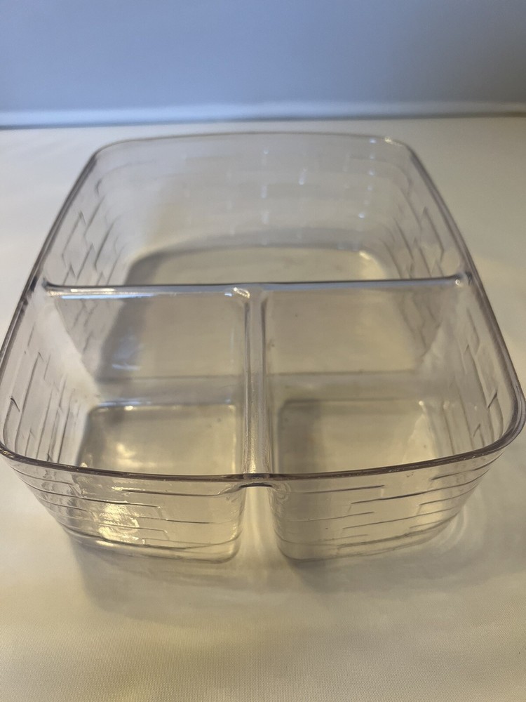 Longaberger Clear 3 Section Divided Insert Protector 49930 Hard Plastic