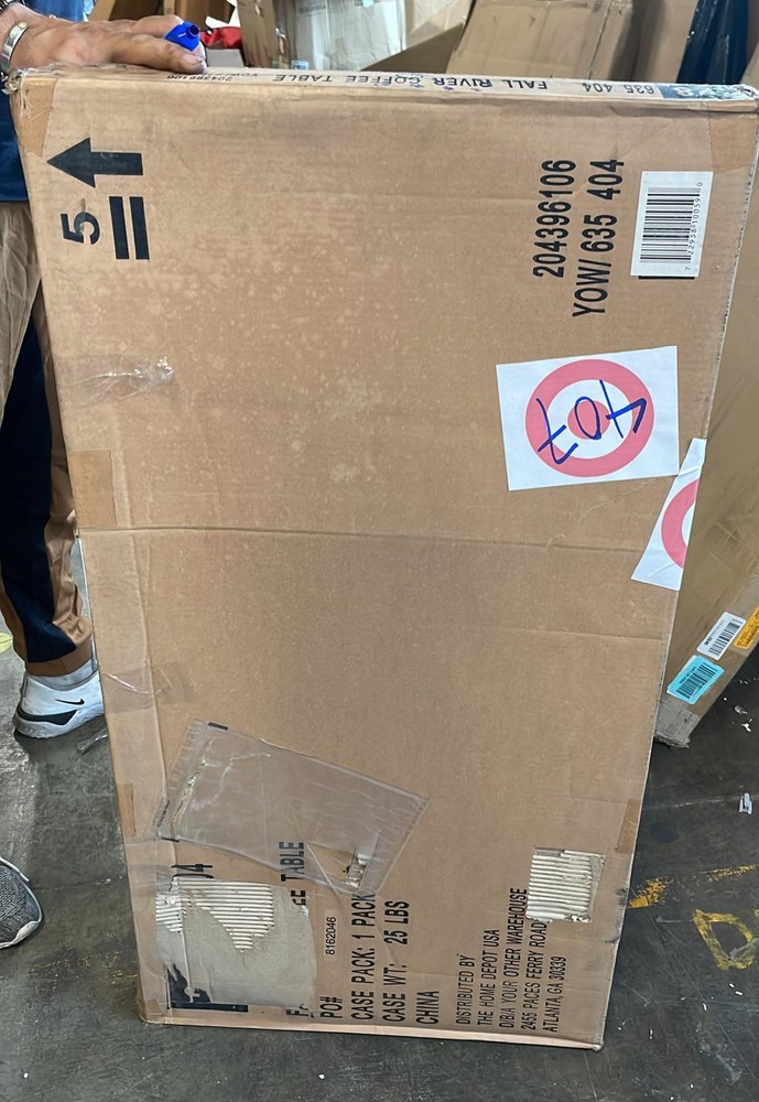 Hampton Bay Fall River 40" Rectangular Patio Coffee Table Steel Dark Brown New