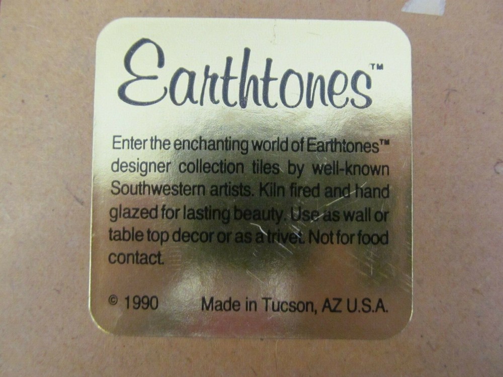 1990 Earthtones 6" Ceramic Art Tile