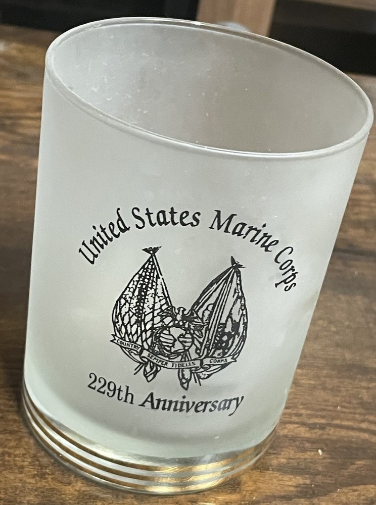 USMC 229th Anniversary Glass
