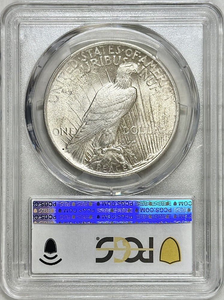1924 PEACE DOLLAR PCGS MS65 GOLD SHIELD LABEL