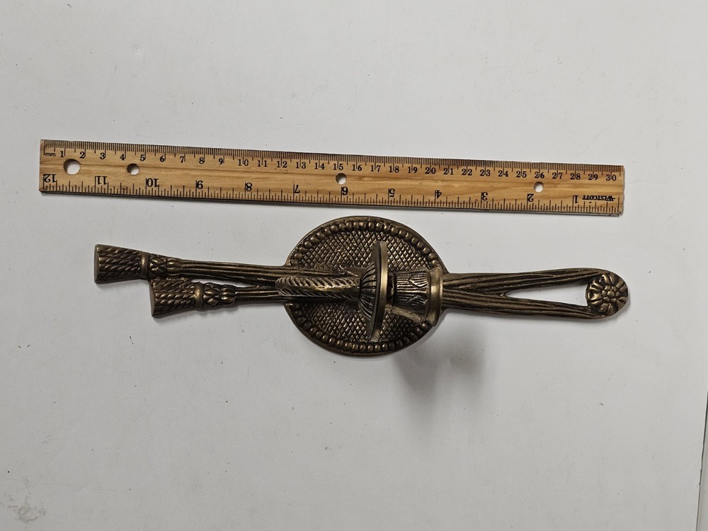 Broken Cast Brass Rope & Tassel Sconce Candle Holder 11"