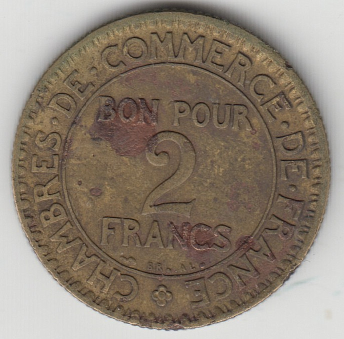 France 2 Francs 1923 as shown