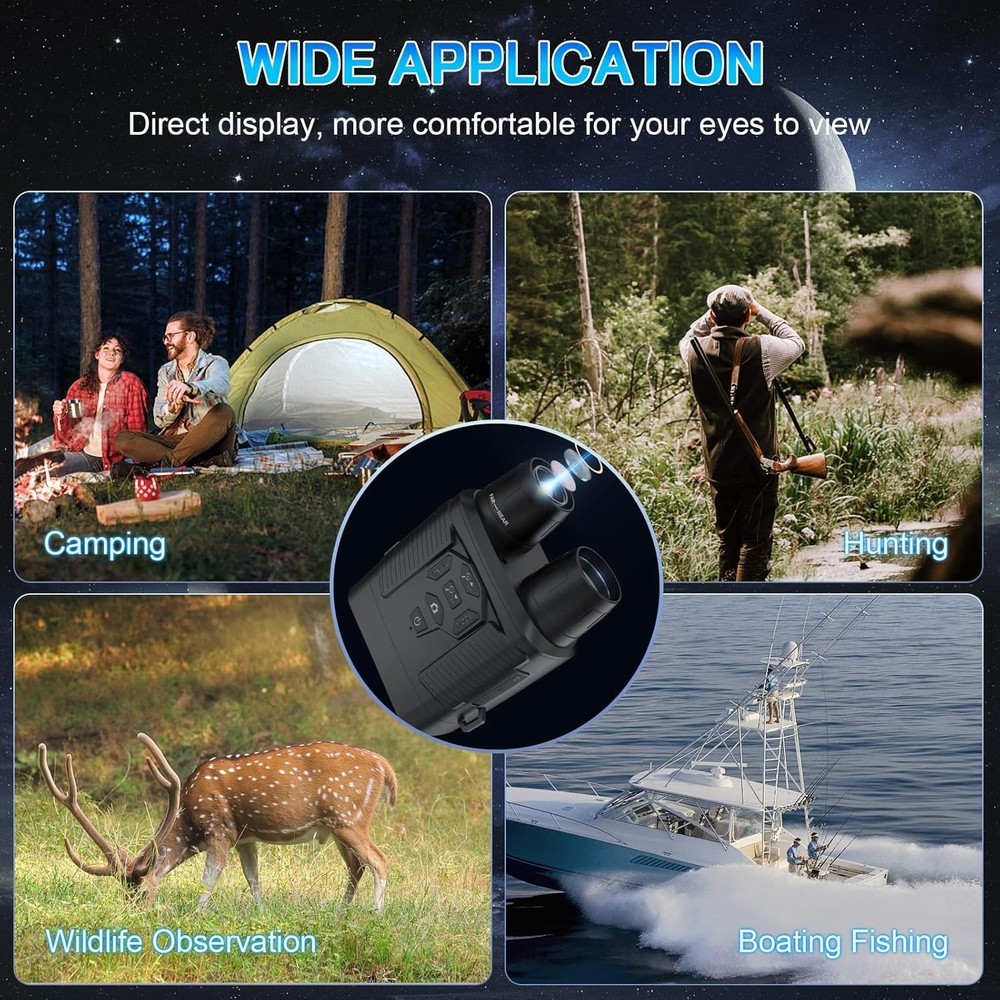 Night Vision 4K Goggles, 3" Screen for Camping