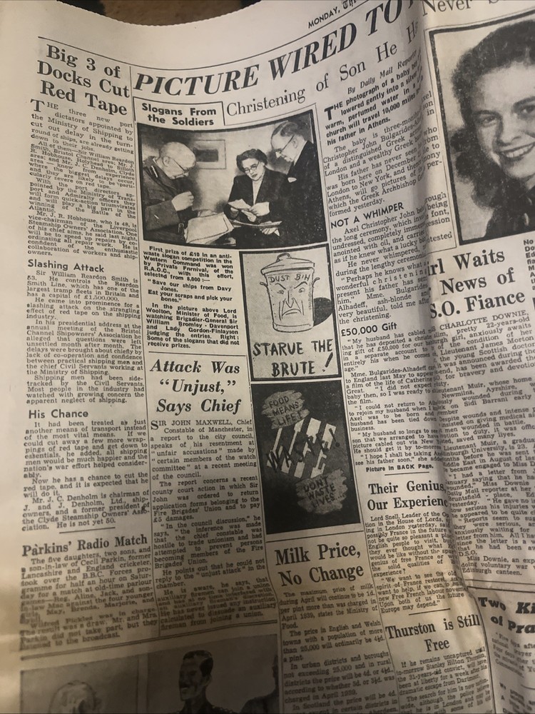 WW 2 Daily Mail 31/03/1943 Newspaper