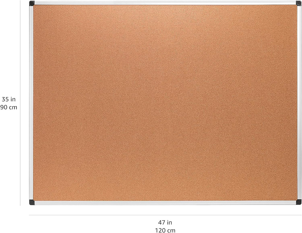Rectangular Bulletin Board, Cork Board for Wall, Vision Board for Classroom and
