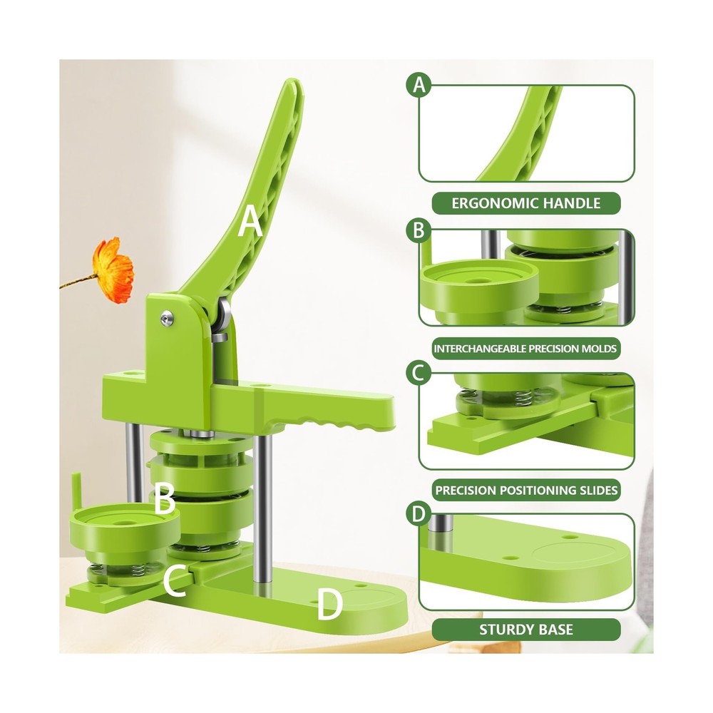 Button Maker Machine Multiple Sizes, Diy Pin Maker Button Press Machine 1.25+...