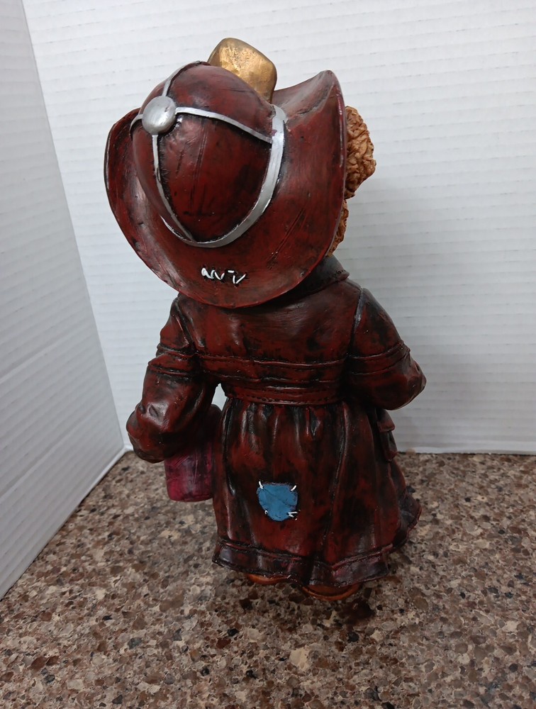 Fire Fighter Bear Decor 11 Inches Tall