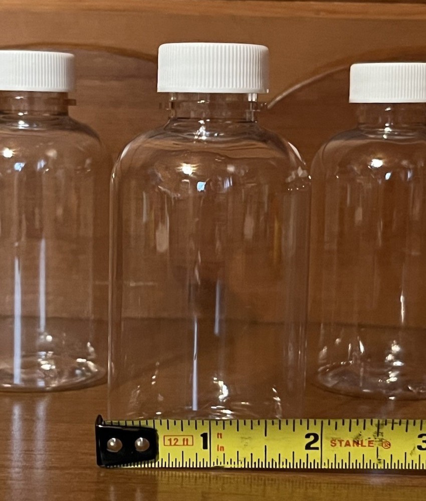 4oz (120mL) Plastic Boston Round PET Bottles