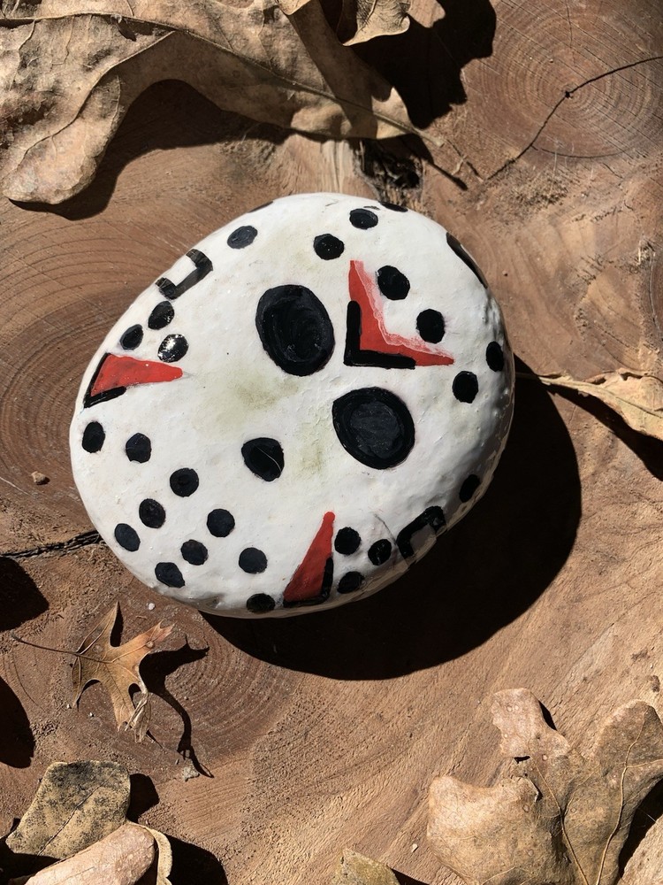 Hand Painted Jason Vorhees Rock
