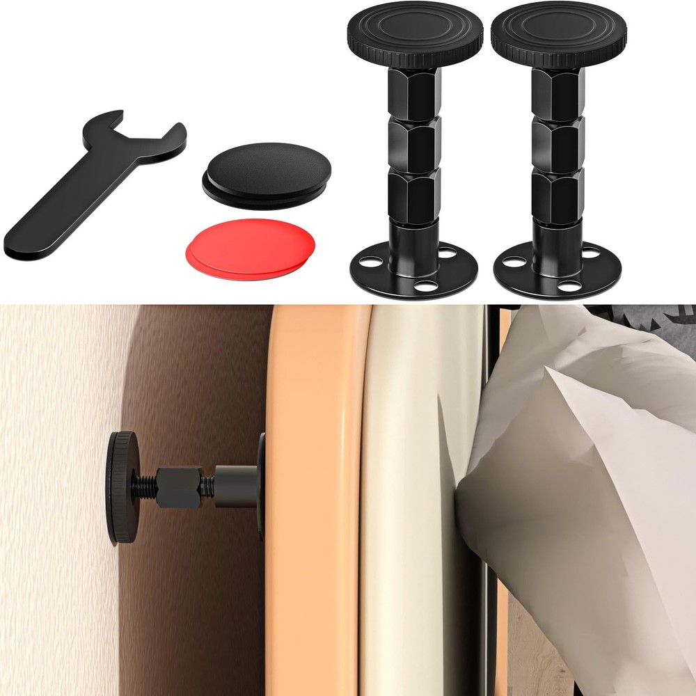 2PCS Adjustable Threaded Bed Frame Anti-Shake Tool, Upgraded Headboard stoppe...
