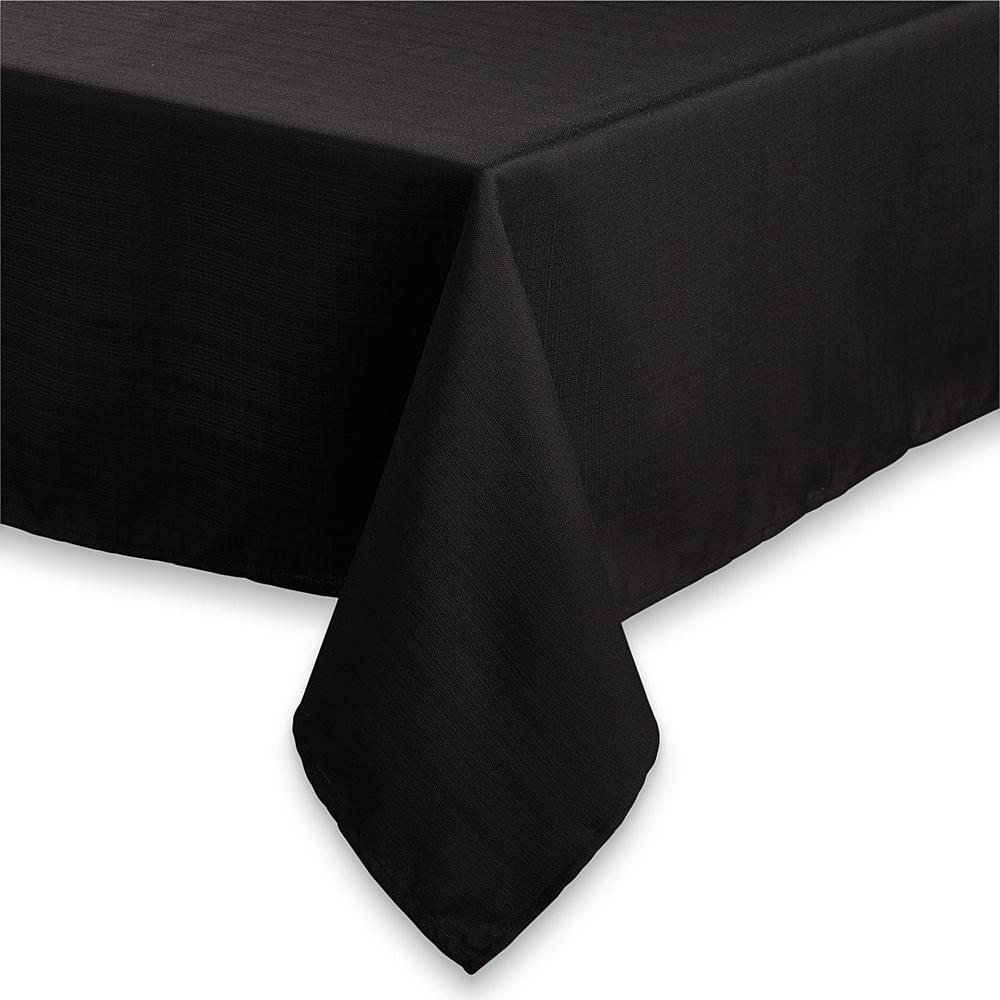 Essential Home Solid Black 70" Round Fabric Tablecloth