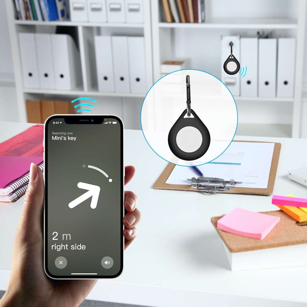 For AirTag Case 2021 4 Pack Water Droplet Silicone Tracker Holder with Snap Hook