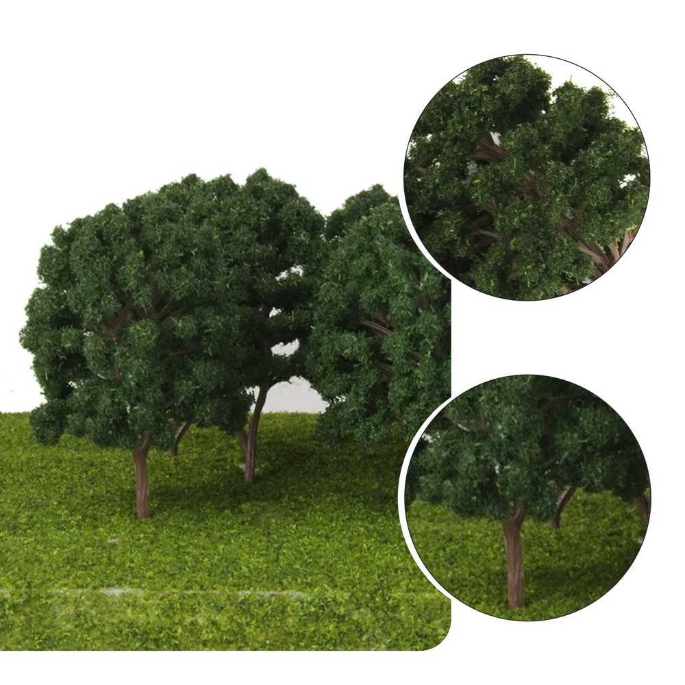 10pcs Model Trees Layout Train Diorama Scenery HO OO Scale Dark Green