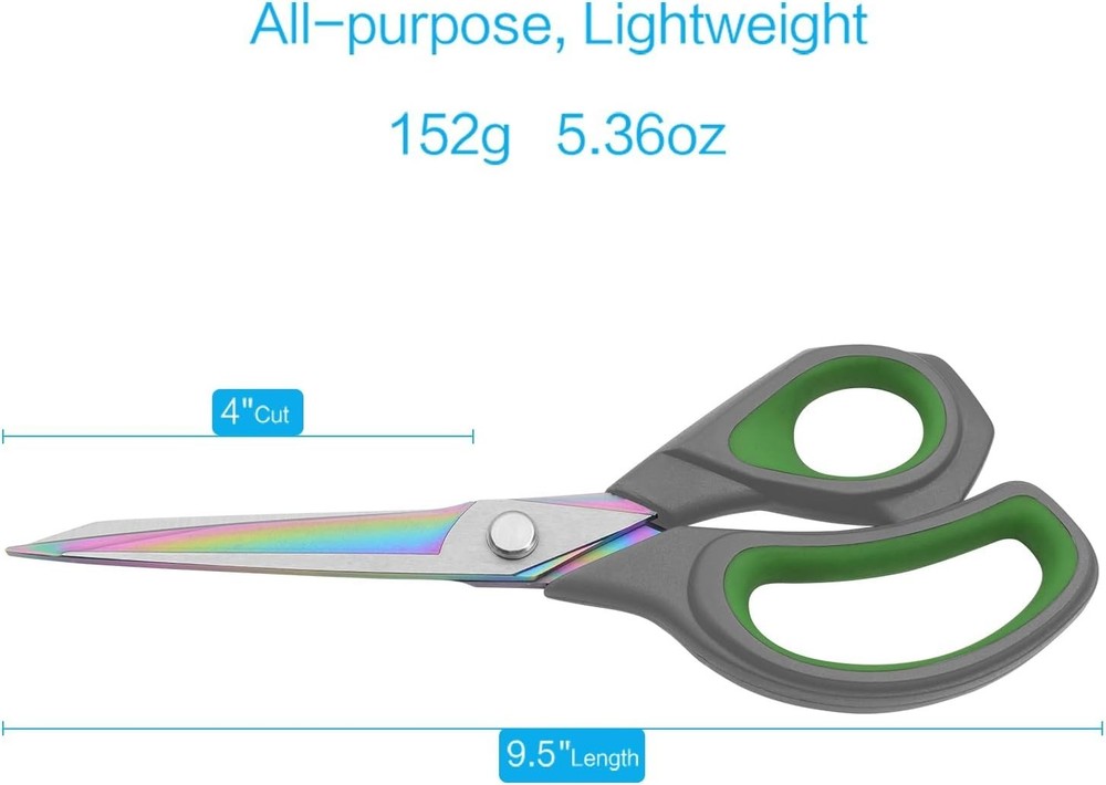 Professional Sharp Fabric Scissors - Titanium Coated Forged Steel Heavy Duty ...
