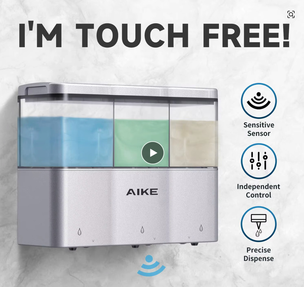 Aike Touch-free Shower / Soap Dispenser - White