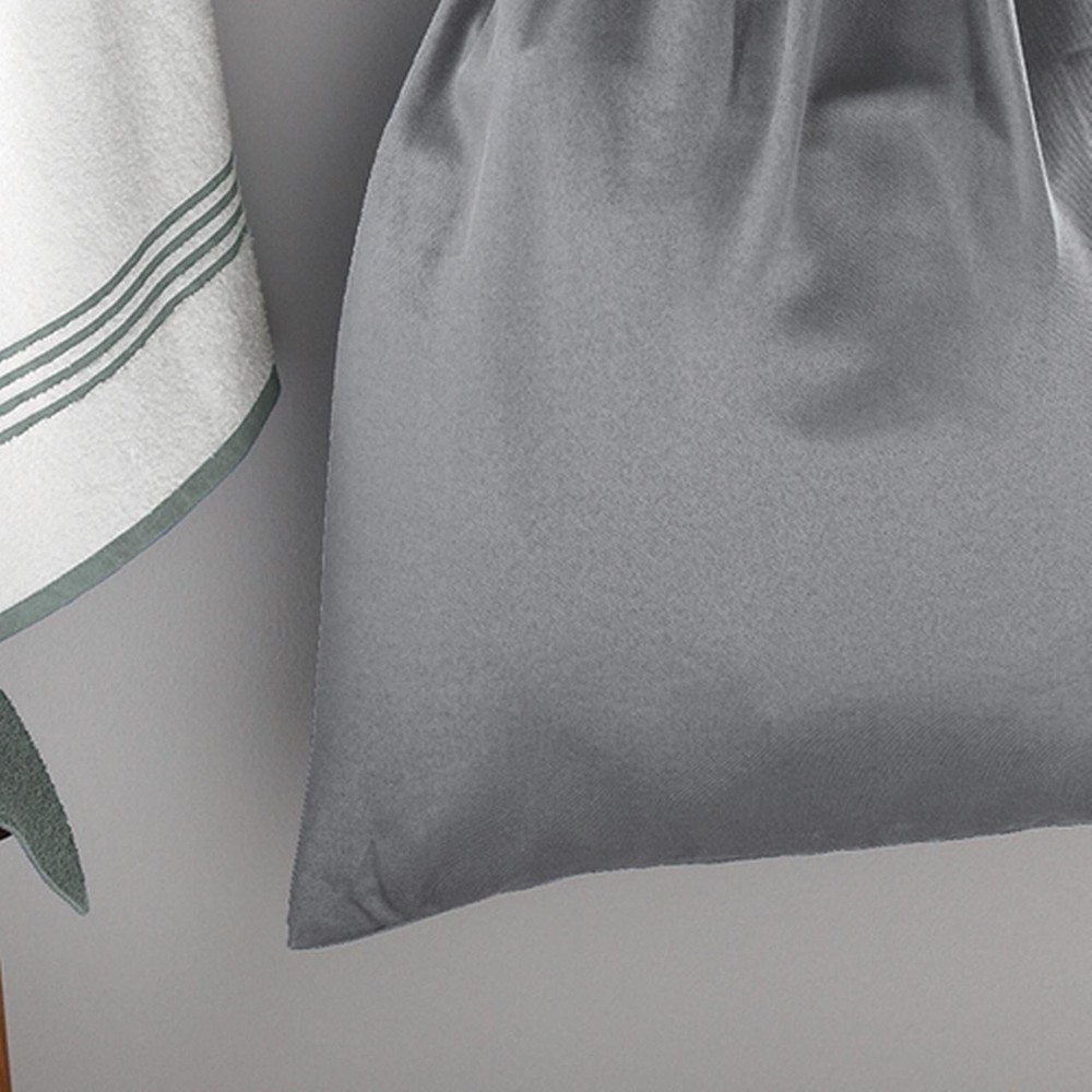 Mainstays Polyester Cotton Laundry Bag, Drawstring Gray Durable