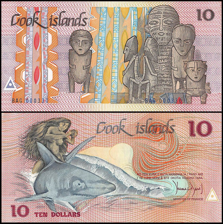 Cook Islands 10 Dollars, 1987 ND, P-4, UNC