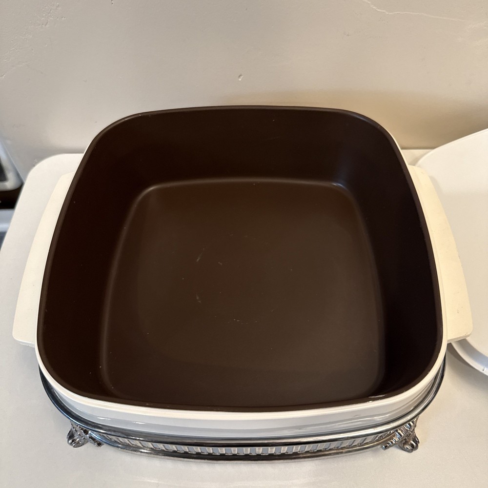 Gorham Silverplate casserole w/ melamine lid dish server pineapple MCM