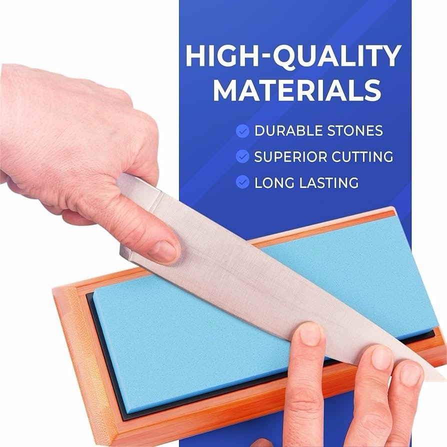 Sharp Pebble Knife Sharpening Stones Kit -Grits 400/1000/6000
