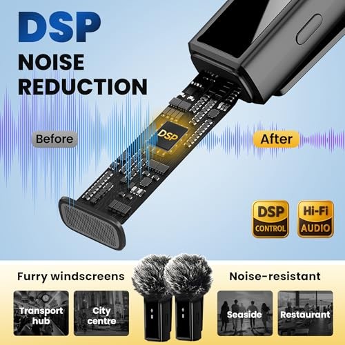 Microphone for iPhone Mic: YouTube Wireless Lavalier Microphone with Noise