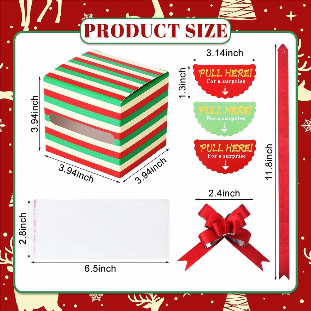 12 PCS Christmas Money Pop-Up Box for Cash Gift Pull DIY Surprise Pull Kit
