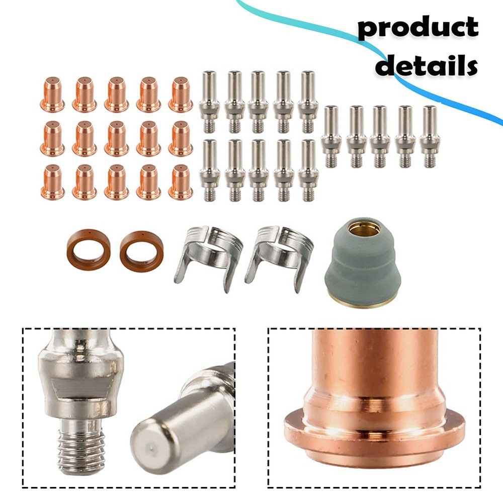 35PCS Plasma Cutter Torch Kit for IPT60 For PT40 Electrodes Tips Shield Cap