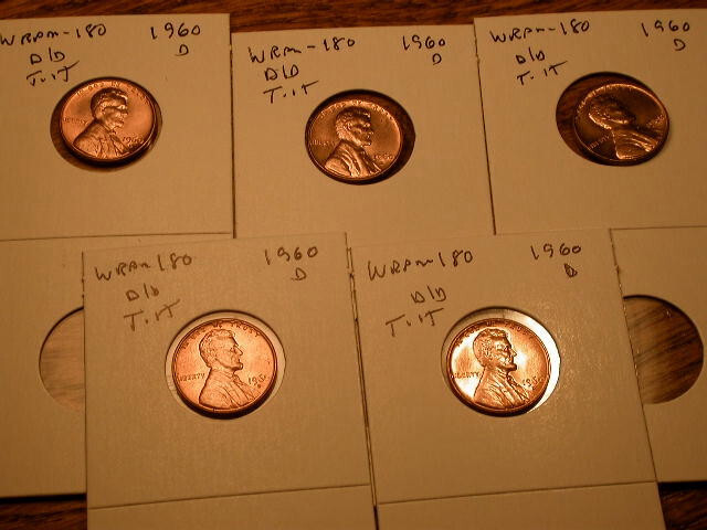 1960-D WRPM#180 D/D Tilted Ch/Gem BU/Uncirculated Red Lincoln Cent Error