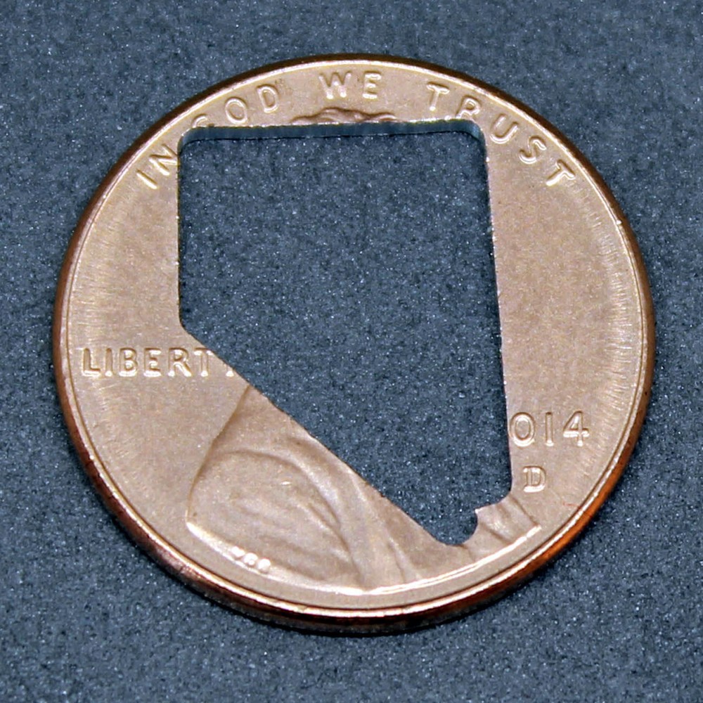 Lucky penny with Nevada cut out