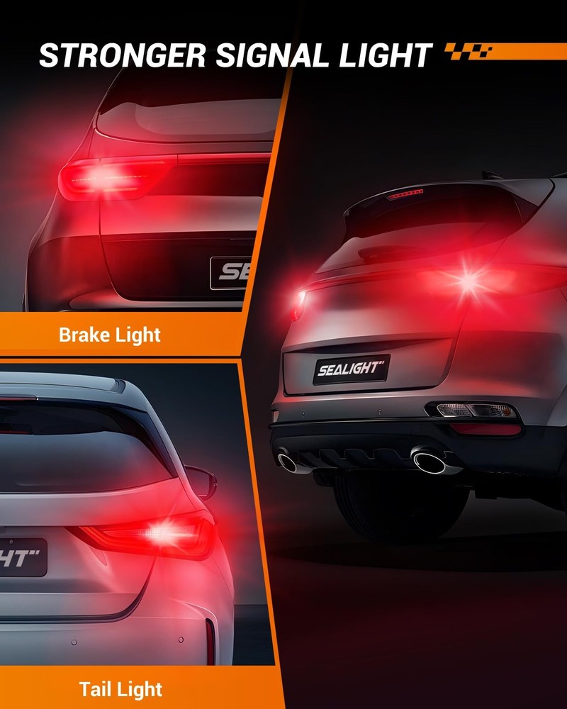 7443 Led Red Light Bulb High Brightness Tail Brake Blinker Compact Design