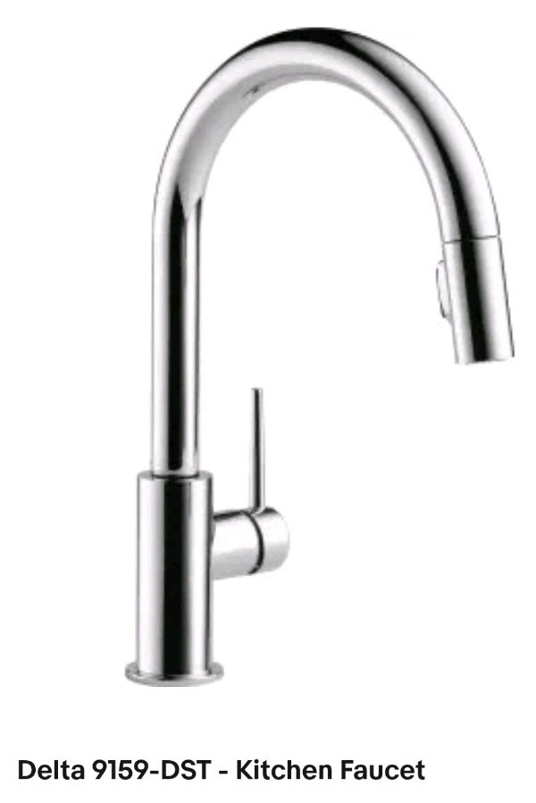 Delta 9159-DST Trinsic Pull-Down Kitchen Faucet, Chrome. NEW