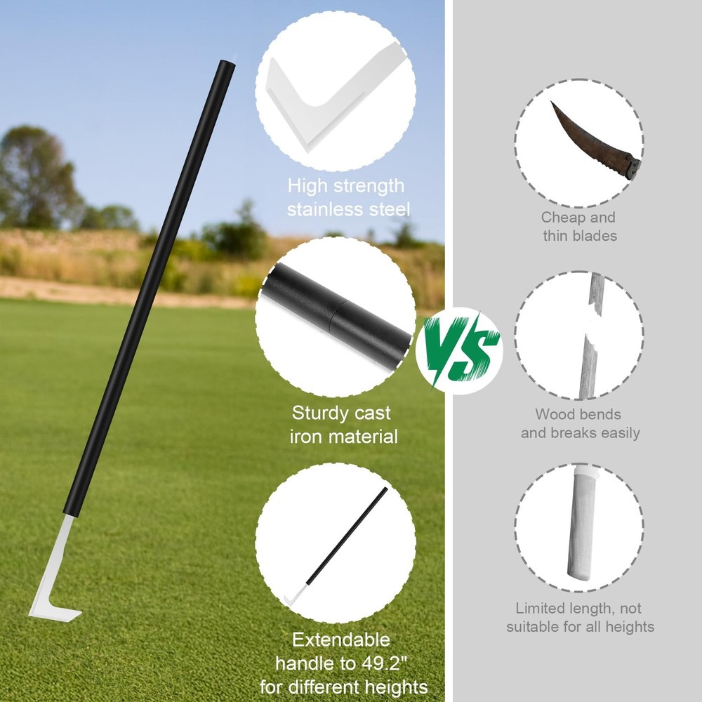49.2” Long Handle Crack Weeder, 3 Adjustable Length Crevice Weeding Tool Manu...