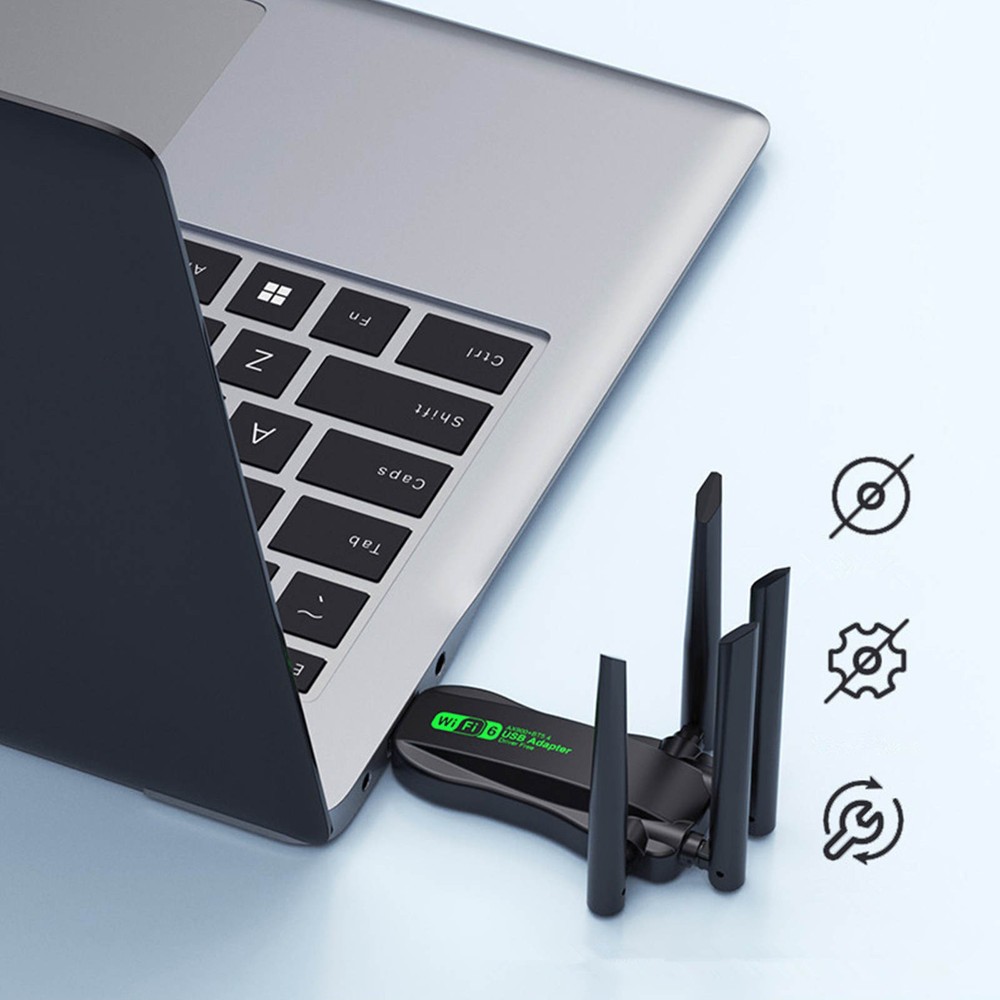 For Computer WiFi 6 Bluetooth 5.4 Adapter Dual Band USB Wireless Network Card