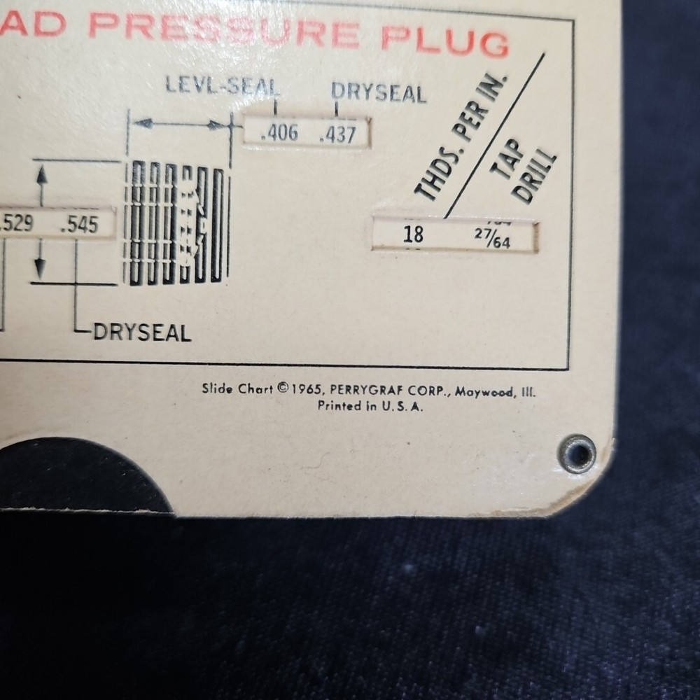 Unbrako Socket Screw Selector Data Guide Slide Rule 1965 Perrygraf ADVERTISEMENT