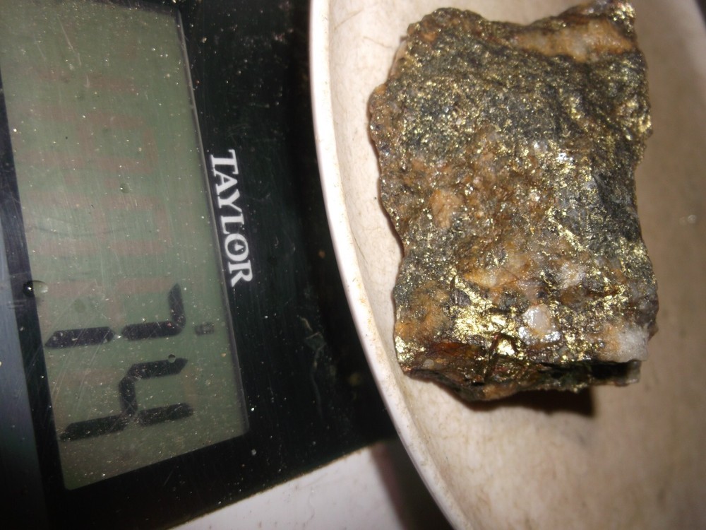 Gold, silver, copper, 74 grams samples ,ore high grade .