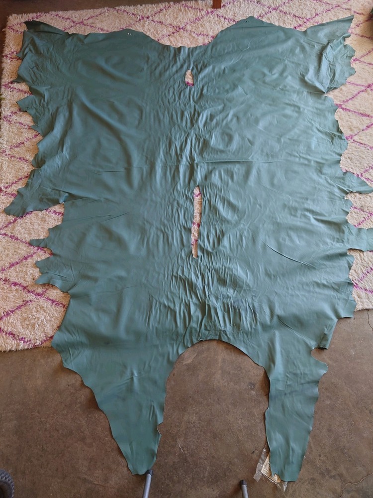 Leather Hides Sage Color Upholstery Leather.