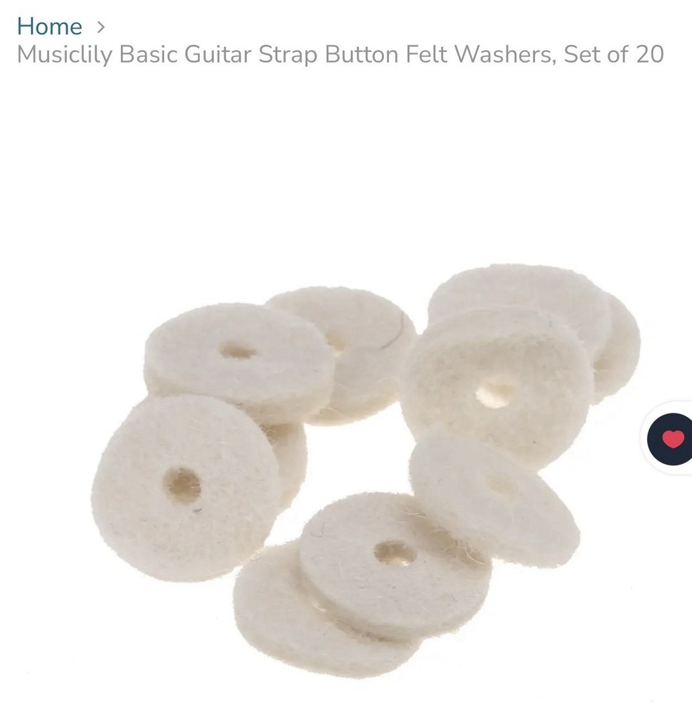 Musiclily Basic Guitar Strap Button Felt Washers, Set of 20