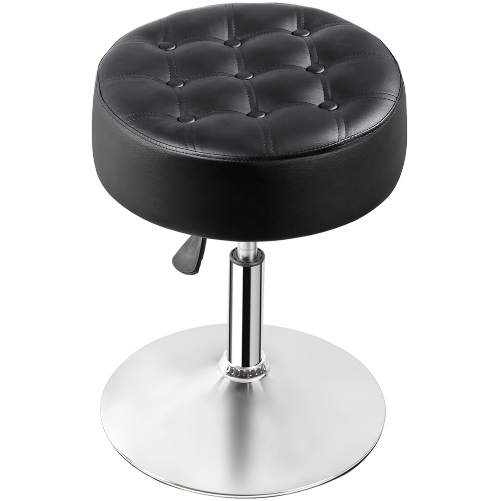 2 PCS Adjustable Vanity Stool 253 Lbs Capacity Ottoman Makeup Stool Chair Black