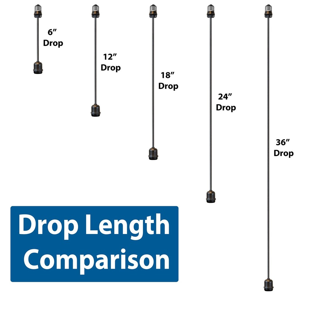 Novelty Lights E26 Medium Base Socket Extender, Black Wire