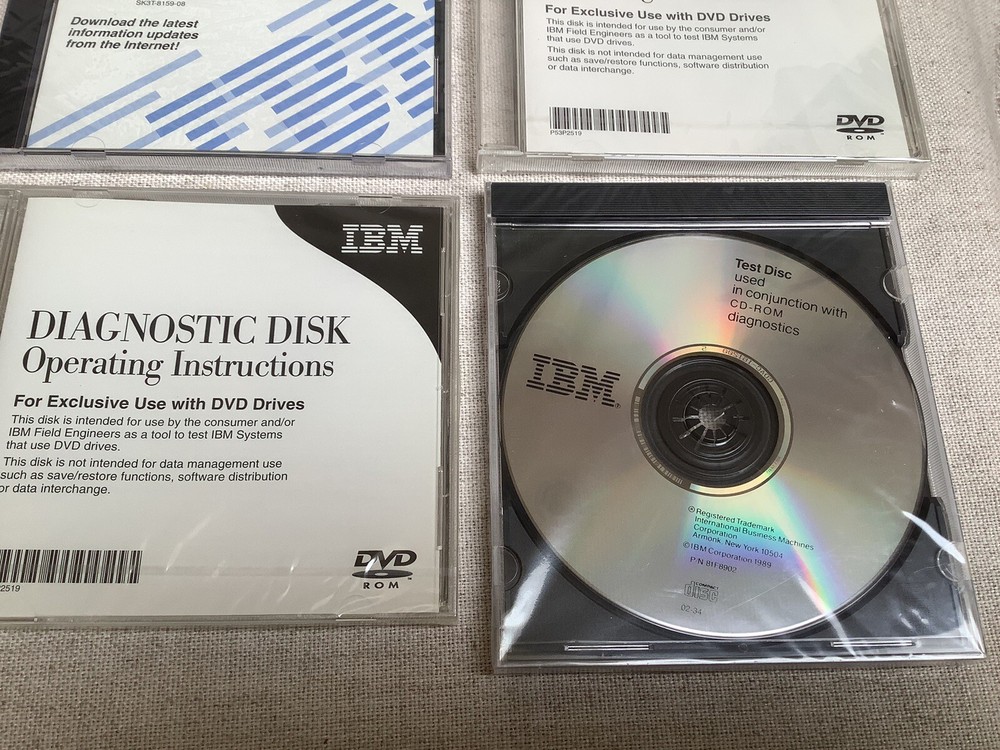 IBM Diagnostic Disk Systems Test Tool DVD Rom P53P2519 Sealed Software 4 Disks
