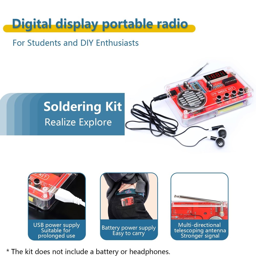EIELE Soldering Practice Kit Digital Display HD Power Failure Memory Transpar...
