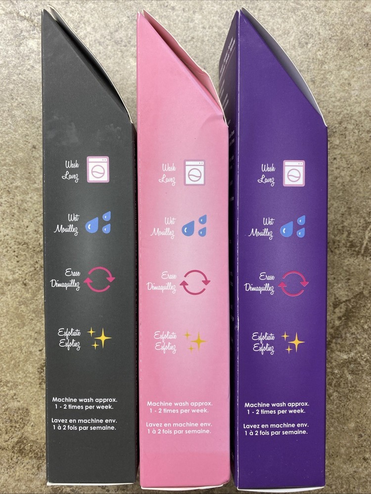 3 PACK Original Make Up Eraser - Pink, Purple, Black