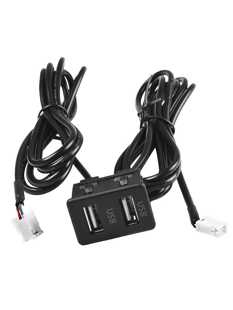 USB Socket USB Socket 3.4*2.2cm 4pin+6pin ABS Black Direct Installation