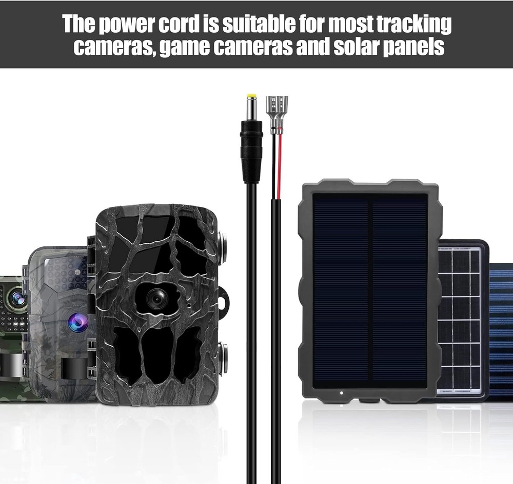 Trail Camera Power Cord 5.5x2.1mm DC External Cable for Spypoint, Moultrie