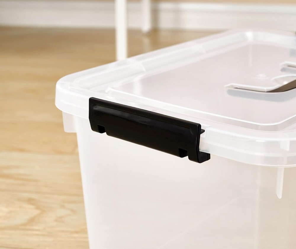 Stackable 6 Quart Clear Storage Bins - Organize Home & Office Spaces (6-Pack)